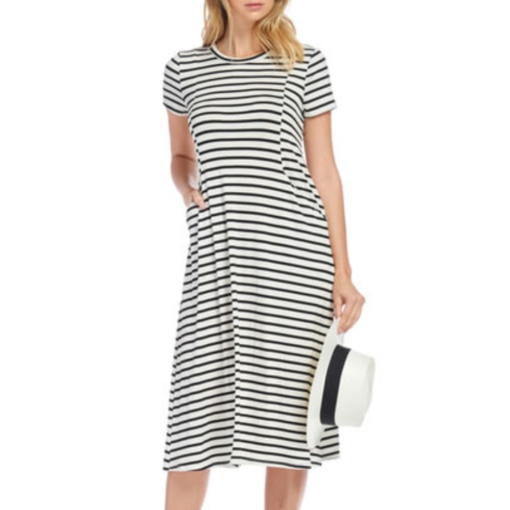 Short Sleeve Midi Dress with Pocket